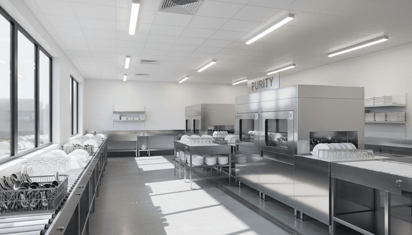 Immaculate commercial kitchen workspace
